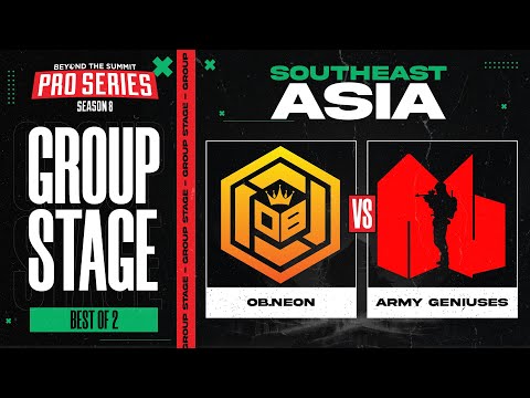 OB.Neon vs Army Geniuses Game 1 - BTS Pro Series 8 SEA: Group Stage w/ Ares & Danog