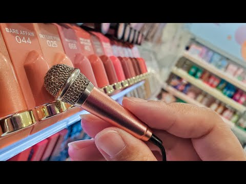 Public ASMR💄Fast Aggressive Mini Mic Makeup Tapping Scratching