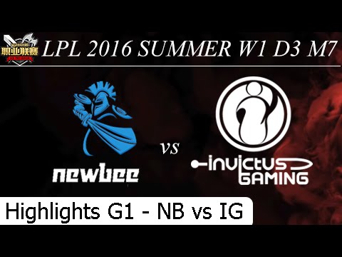 NB vs IG Game 1 Hightlights - W1 D3 M7 LPL Summer 2016 - Newbee vs Invictus Gaming