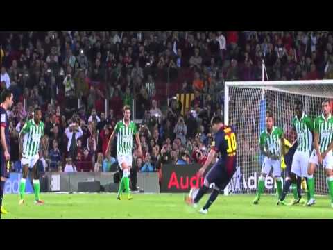 Lionel Messi Amazing Free Kick Goal ( Barcelona 3-2 Betis ) 05/05/2013