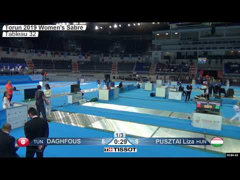 2019 227 T32 05 F S Individual Torun POL WCH GREEN PUSZTAI HUN vs DAGHFOUS TUN