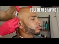 SHAVING A BALD HEAD W BEARD LINEUP Straight Razor Tutorial HD