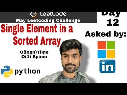 Single Element In A Sorted Array Microsoft Interview Question Leetcode 540 Python Solution