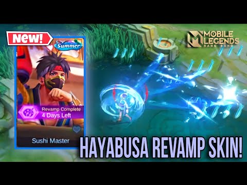HAYABUSA SUMMER REVAMP SKIN GAMEPLAY | HAYABUSA " SUSHI MASTER REVAMP SKIN | MLBB NEW SKIN
