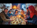 Traditional Village Cooking Family Making Homemade Bread Dishes