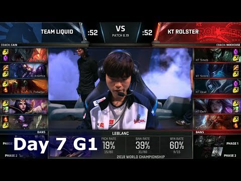 TL vs KT | Day 7 Group C Decider S8 LoL Worlds 2018 | Team Liquid vs KT Rolster