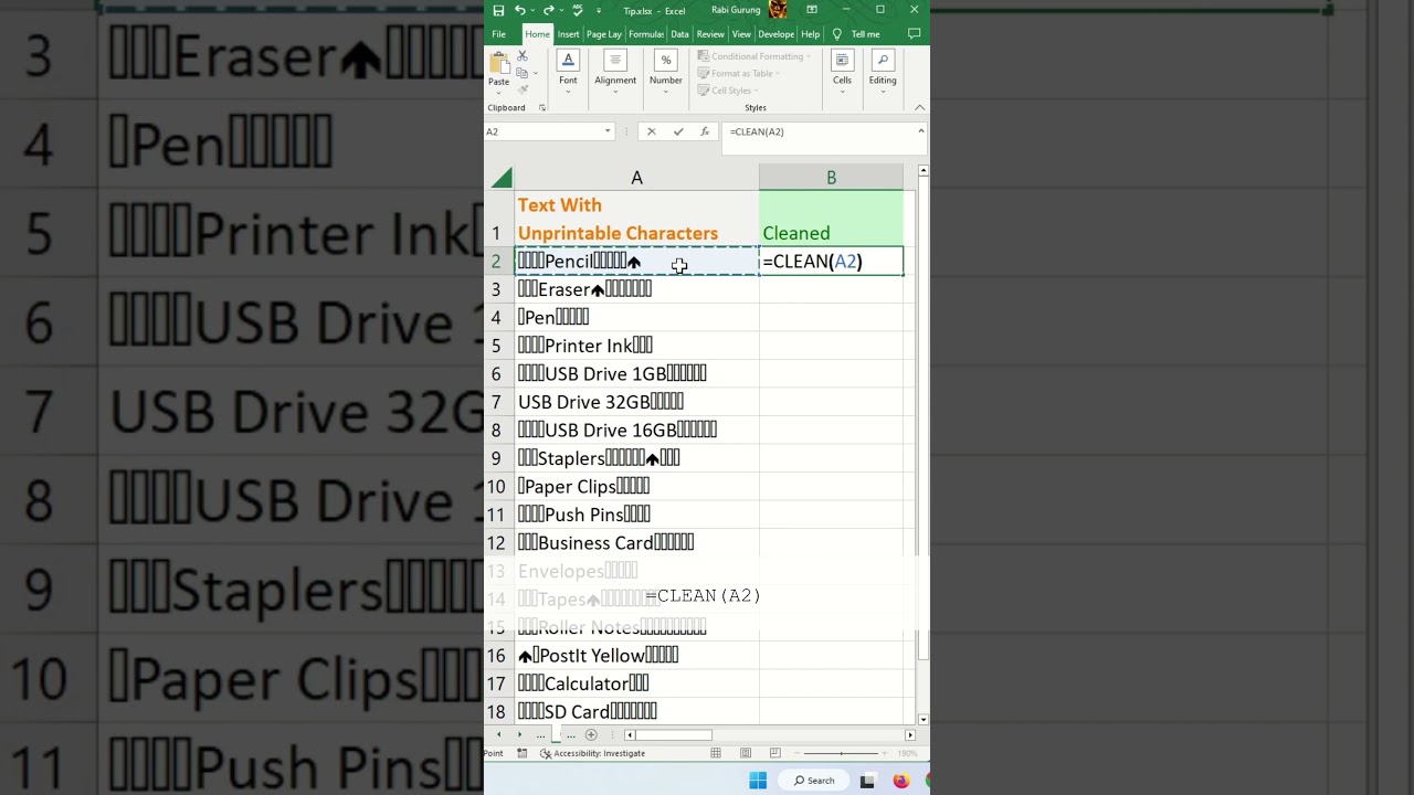 How to Remove Non-Printable Characters in Excel - Excel Tips and Tricks