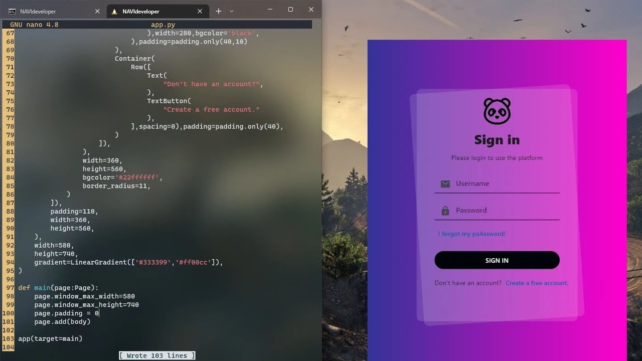 python flet | login page | design | no talking | flet