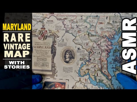 Very Rare Vintage MARYLAND Map With All Historical Events Depicted! [ASMR whispering analysis]