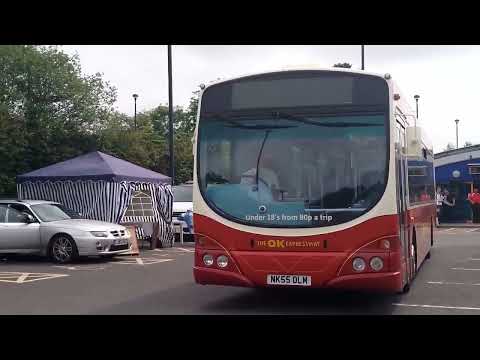 Go North East's NK55 OLM 5232 Scania L94UB Wright Solar leaving from Durham bus rally.