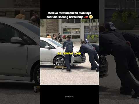 Mereka memindahkan mobilnya saat dia sedang berbelanja 🚗😂 #prank #parkir #bmw