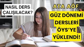 Ata Aöf Dersleri ÖYS'ye Yüklendi! Ata Aöf Derslerine Nereden, Nasıl Çalışılacak?