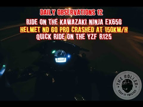 DAILY OBSERVATIONS XII helmet crash at 150km/h Riding the kawasaki ex650. Rinde in the R125