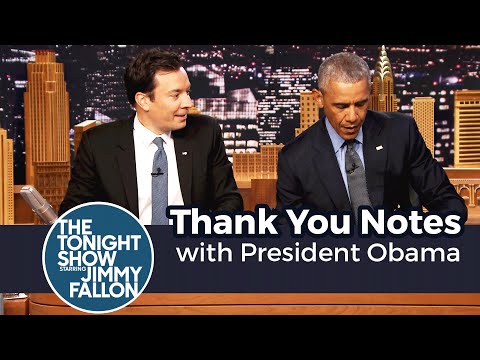 【ザ・トゥナイト・ショー】オバマのサンキューノート！（Thank You Notes with President Obama）