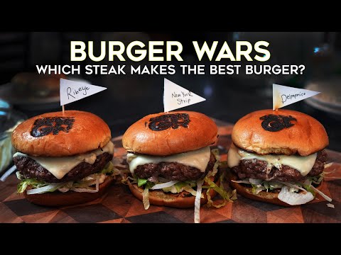 NY Strip Burger vs. Ribeye Burger vs. Delmonico Burger