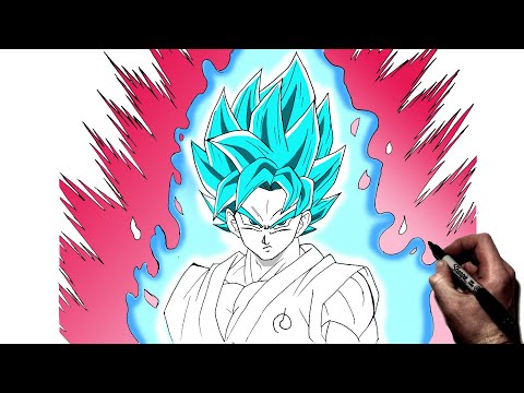 How To Draw Goku SSJ Blue (Kaioken) | Step By Step | Dragonball