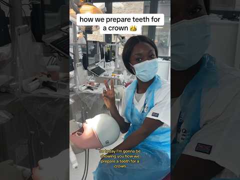 How we prepare a tooth for a crown! 🦷👑 #dentalstudent #dentistry #dental #study