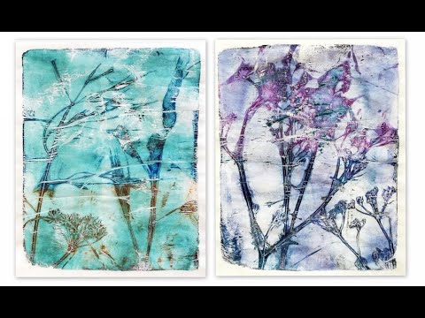 Neue Monotypien mit Gräsern, Teil 2   New monotypes with grasses, part 2
