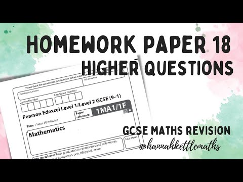 Half Past Paper - Week 18 - Higher (Calculator) Edexcel GCSE Maths - Maths Revision