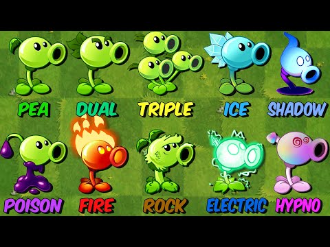 PvZ 2 Challenge - All PEA Plants LEVEL 1 vs 8 Speakers - Who's Best Plant?