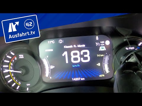 Tachovideo Jeep Renegade 1.3 T-GDI PHEV Limited 4xe AT6 0-100 kmh kph 0-60 mph Beschleunigung