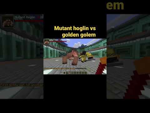 MUTANT HOGLIN VS GOLDEN GOLEM  - Minecraft Mob Battle - Minecraft Mods #shorts #minecraftshorts