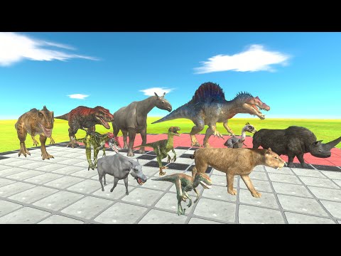 Speed Race Dinosaurs vs Prehistoric Mammals Pokeball Tournament - Animal Revolt Battle Simulator