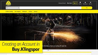 How to create an Account | Navigating Buy.klingspor.com | KLINGSPOR Abrasives US