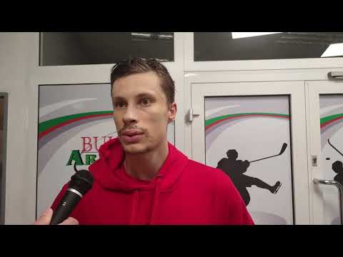 25. 10. 2023: Petr Mrázek po utkání HC RT TORAX Poruba 2011 – SK Horácká Slavia Třebíč (2:1p)