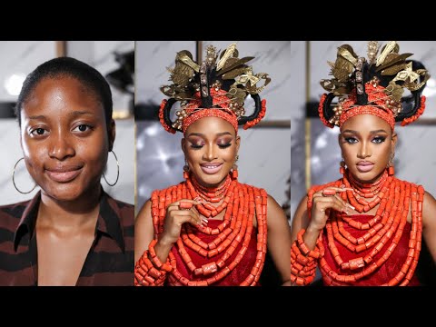 Nigerian Bridal Makeup | Edo bridal Transformation | Bridal Makeup Tutorial