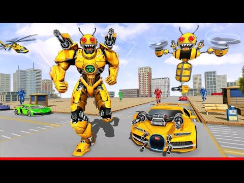Bee Robots  Car Transformation Game : Robot Car Games Androit Game Play #01 Video