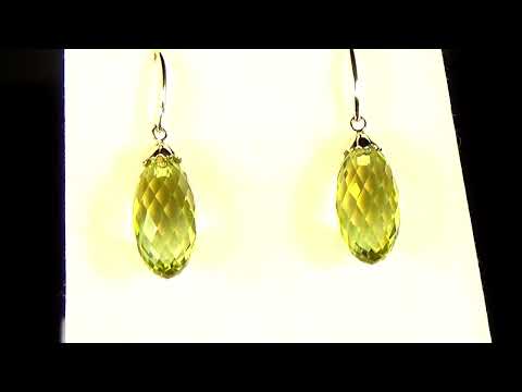 Lady's 10k Yellow Gold 20ct (TW) Lemon Quartz Earrings