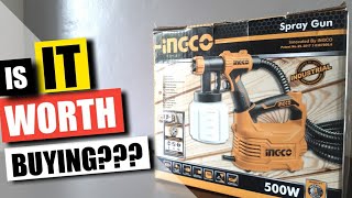 INGCO SPG5008 500W Floor Based HVLP Electric Spray Paint Gun - Unboxing, review and ACTUAL painting.