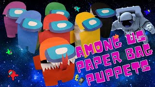 Among US Paper Bag Puppet Art & Show #AmongUsPaperCraft #AMONGUSART #MrSmithsArtRoom4kids #imposter