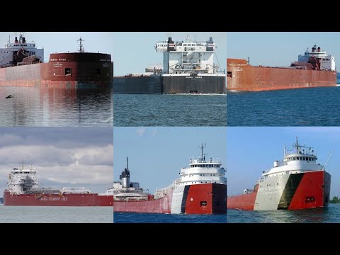 Great Lakes Freighter salutes horns and whistles