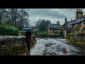 Heavy Rain In An English Village Stormy Cinematic Walk With Thunder Sounds 4K