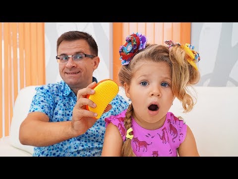 Диана и Папа одни дома Видео для детей / Papa Left Alone With Diana video for kids