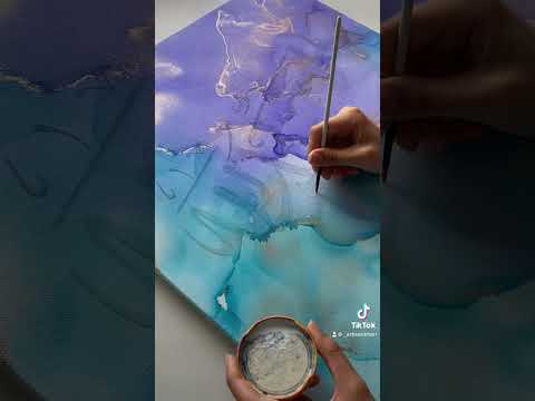 Gold Leaf Arabic Calligraphy + Alcohol Ink Art • ArtisanKhan