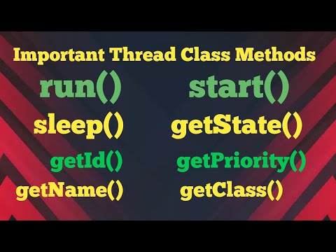 Thread Class Methods In Java