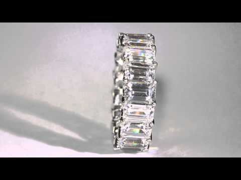 Emerald Cut Eternity Band in Platinum