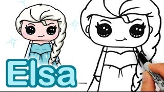 How to Draw Disney Elsa Frozen step by step Cute