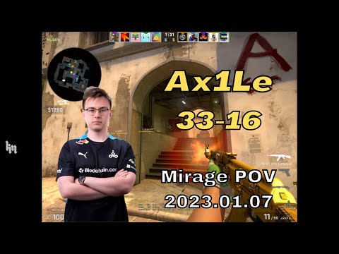 C9 Ax1Le (33-16) (Mirage) @ FACEIT 5v5 ranked / Jan 7, 2023 / CSGO POV