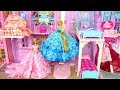 Princess Barbie Rapunzel Pink Purple Castle All Day Routine! Morning to Night Putri Barbie Castelo