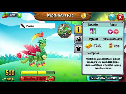🎭🎊Dragon city Dragon natura puro level 500 5 estrellas🎊☝️🌼