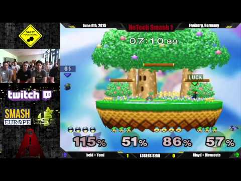 NTS1 − beld + Yomi (Blue) vs Blayd + Mawacate (Green) − SSBM Doubles Loser Semi