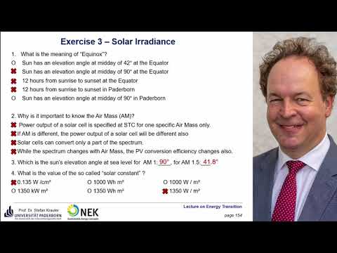 Exercise 03 of Lecture Energy Transition - Solar Irradiance