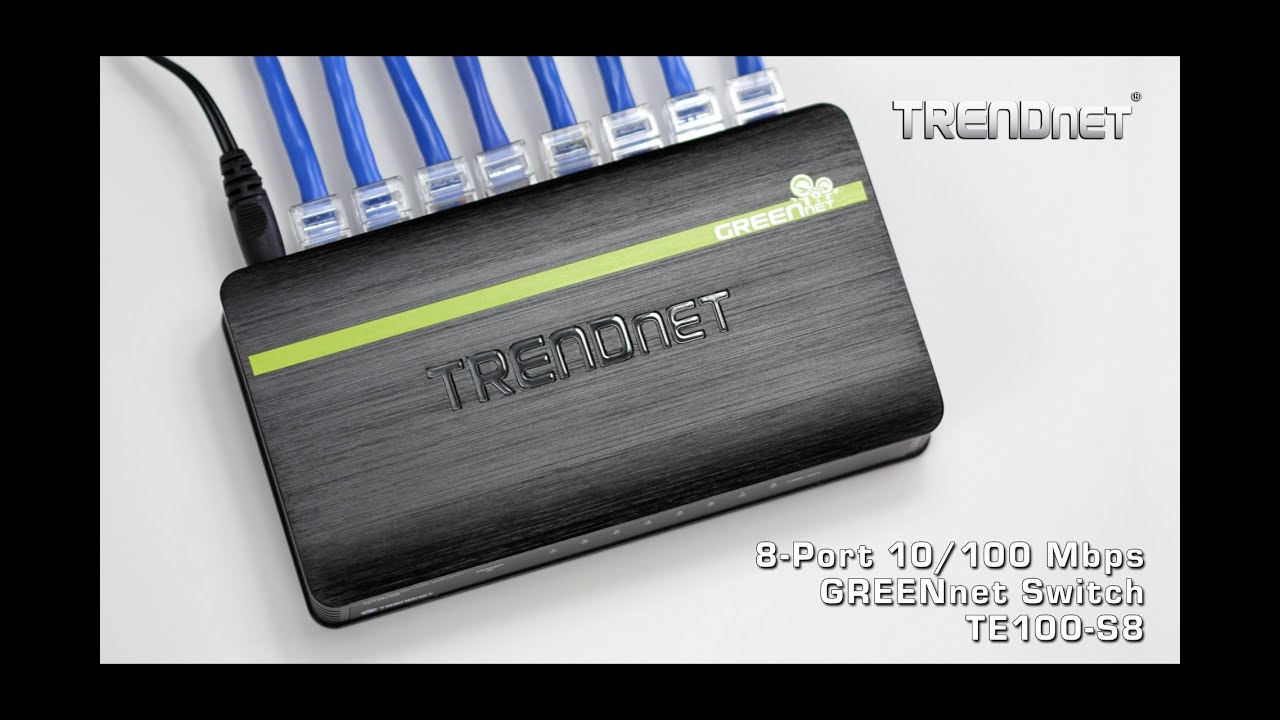 TRENDnet 8-Port 10/100 Mbps GREENnet Switch TE100-S8