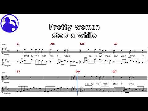 Roy Orbison - Oh! pretty woman karaoke sheet music for players,chord,chorus,Lyrics add(Ye karaoke)