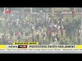 Chaotic Scenes As Reject Finance Bill Protesters Enter Parliament Buildings