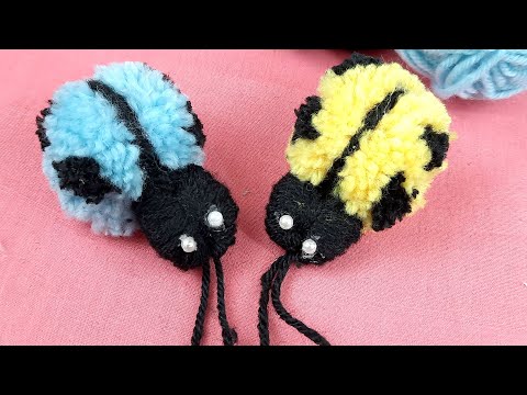 Amazing Ladybug Making Idea with Fork - Easy Woolen Crafts - Hand Embroidery Trick - Sewing Hack